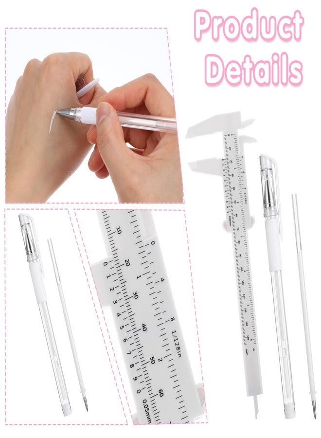 cobee 7 Pcs Brow Mapping Pen Set, Eyebrow Pen with 4 Replacement Refills And 1 Ruler, Eyebrow Mapping Pencil Permanent Makeup Measuring Tool for Artists Eyebrow Skin - Image 2